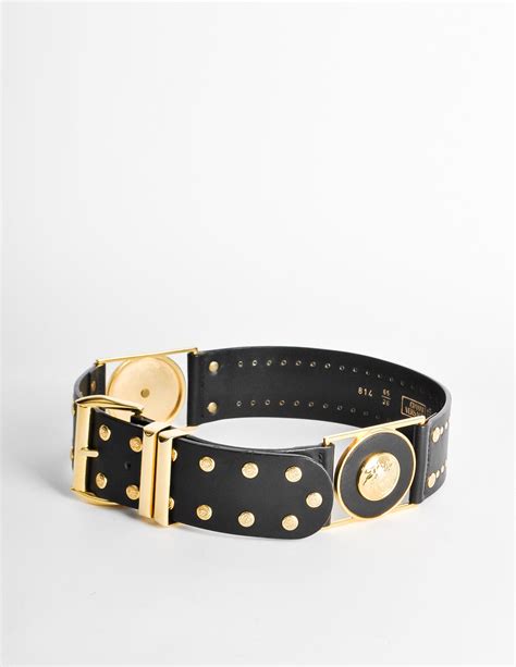 versace studded belt|versace medusa belt women's.